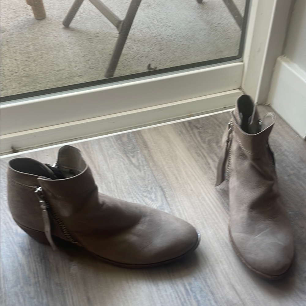 Sam Edelman Tan Ankle Booties with Low Heel